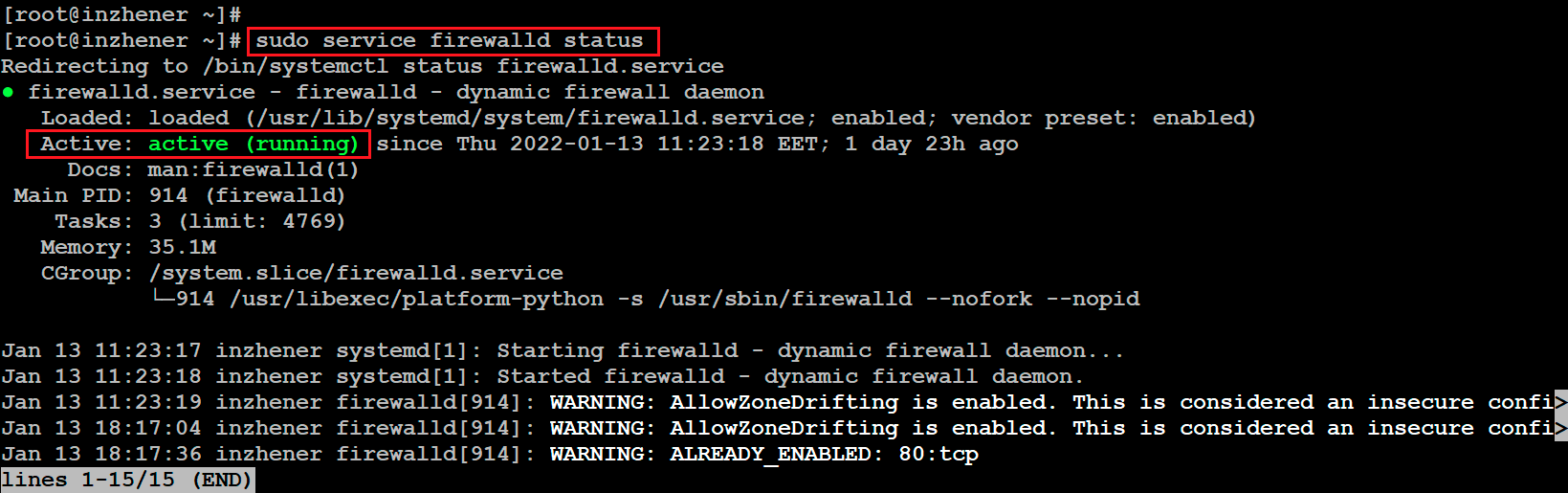 how to temporarily or completely stop the Firewall service on the server