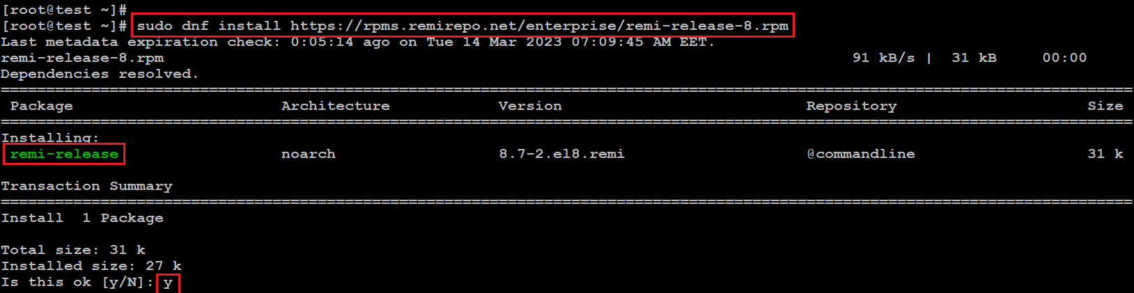 install php 8.2 Centos/Redhat 8