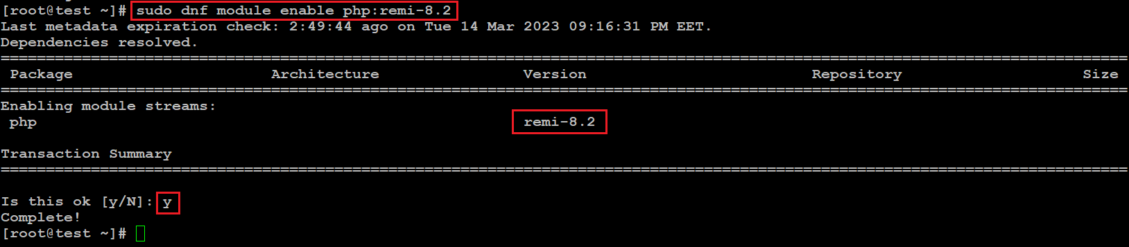 install php 8.2 Centos/Redhat 8