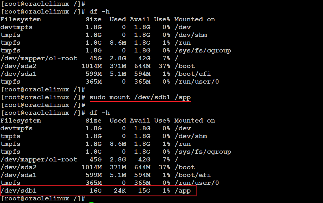 linux mount unmount disk