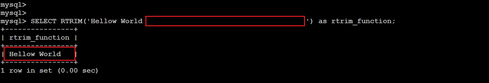 mysql mariadb function trim