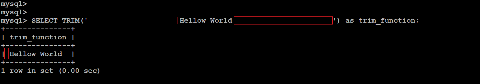 mysql mariadb function trim