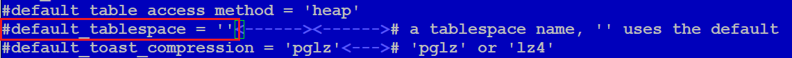 postgresql change default tablespace