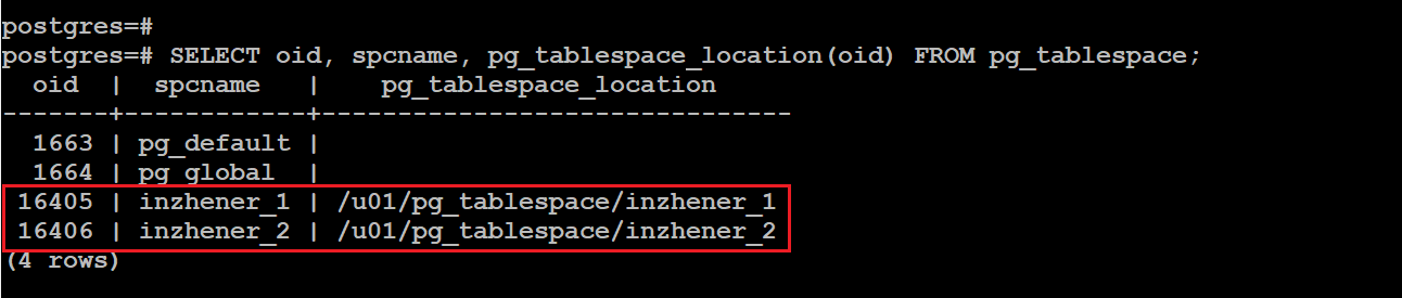 postgresql moving tablespace