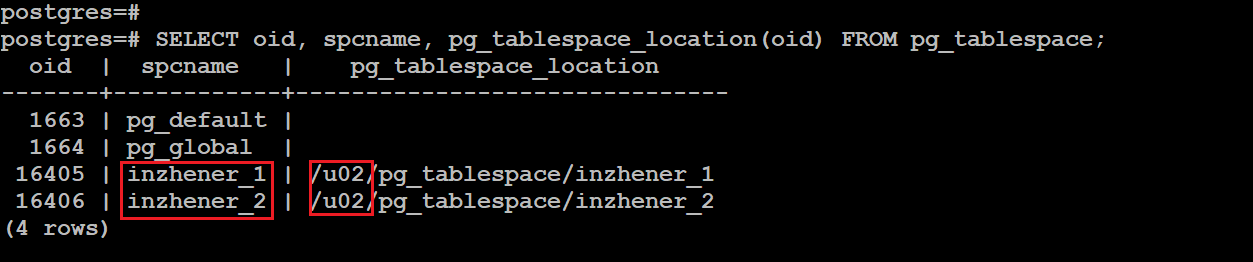 postgresql moving tablespace