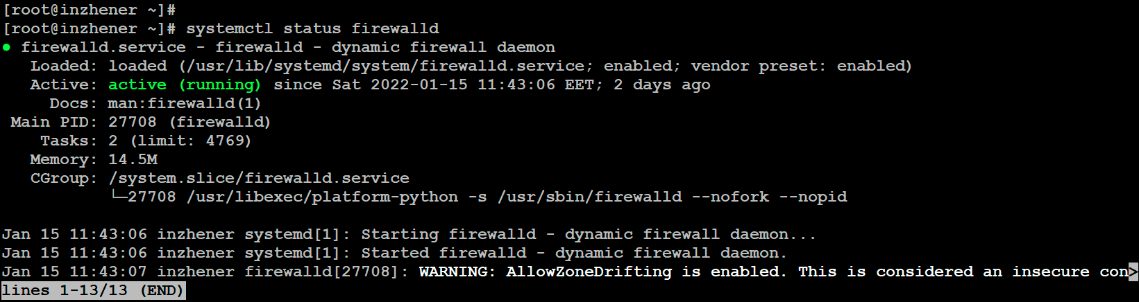 відкрити порт 80, 443 у Firewalld