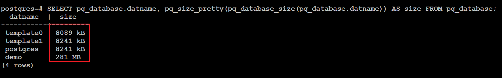 postgresql_database_size