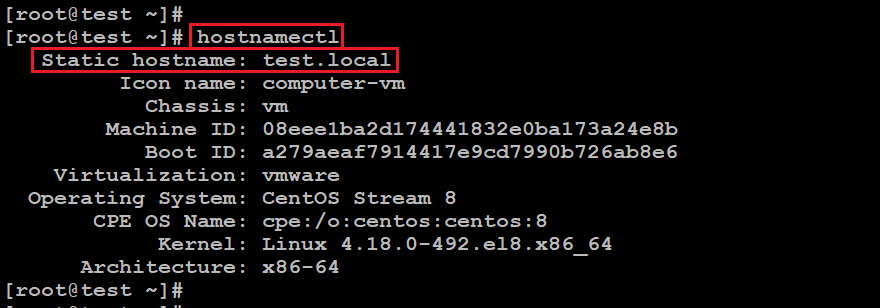 change hostname linux