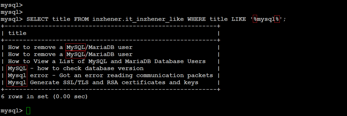 sql like