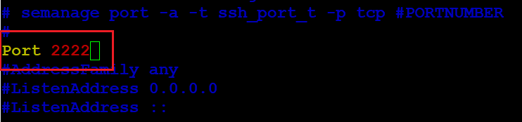 change ssh port