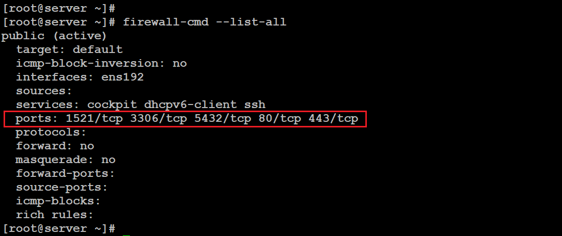 linux firewall check open port