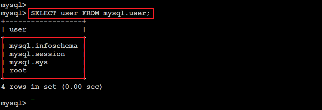 mysql users